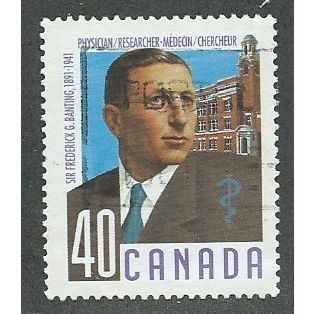 CAN 1991 40c ' MEDICAL PIONEERS - BANTING' FINE USED (EBID38-851)
