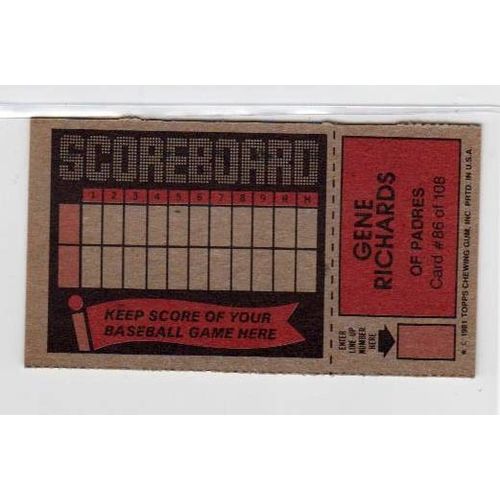1981 Topps Scratch-Off Gene Richards #86 baseball card –Scratchoffs-Padres