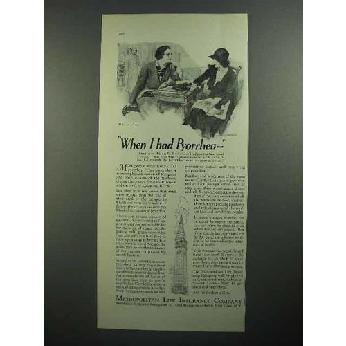 1931 Metropolitan Life Insurance Ad - I Had Pyorrhea