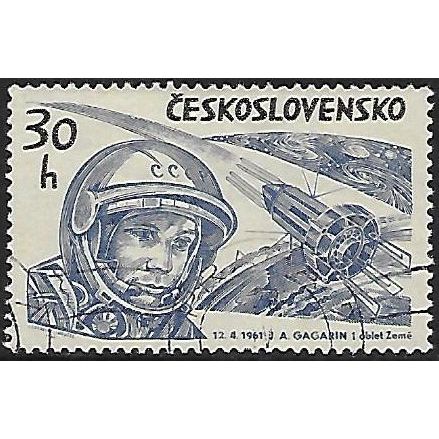 Mi 1463: 30 h. ultramarine/black Space Exploration: Yuri Gagarin (Cosmonaut).