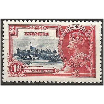 Bermuda 1935 SG94 1d Deep Blue & Scarlet Silver Jubilee Mounted Mint . .. .