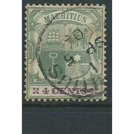 mauritius used crown ca watermark sg142 sg 142 4 cents