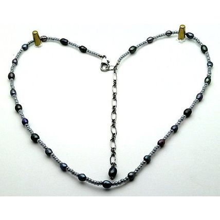 Black Freshwater Pearl Beaded Choker Necklace