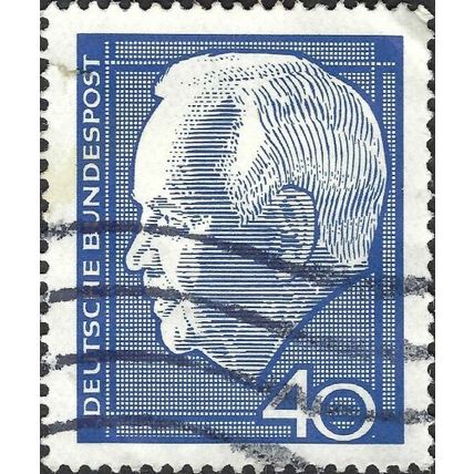 GERMANY, Heinrich Lubke 1894-1972, blue 1964, 40pf