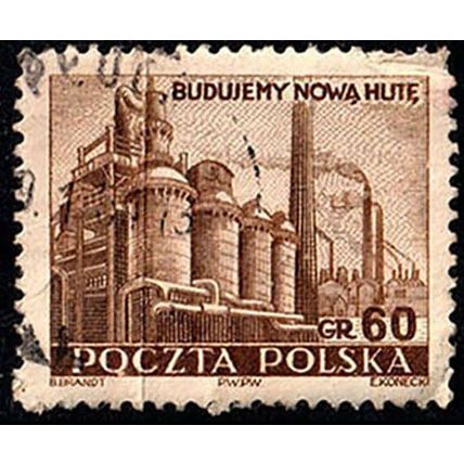 Poland 1951 Nowa Huta Steelworks 60G Used Stamp