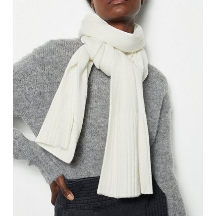 KAREN MILLEN Rib Knit Scarf Ivory BNWT