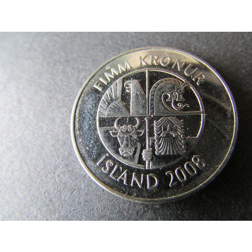 2008 ICELAND FIVE KRONUR FREE POST. AA.