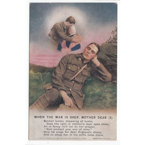 When the War is Over Mother Dear Bamforth Song Card Postcard 4905/3