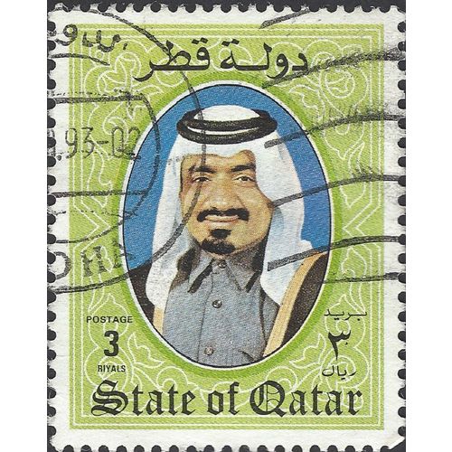 QATAR, Sheik Hamed ibn Khalifa ath-Thani, green 1984, 3Ri