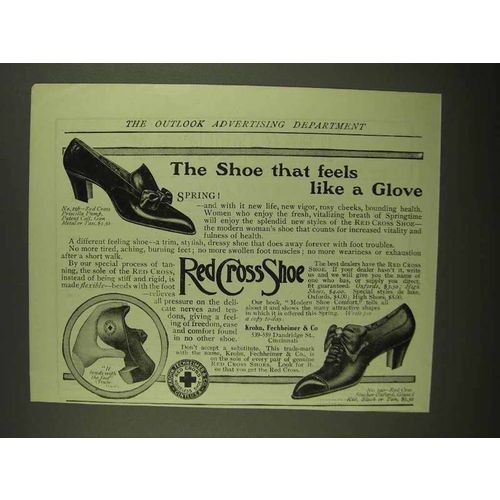 1908 Red Cross Shoe Ad - 198 Priscilla Pump, 140 Oxford