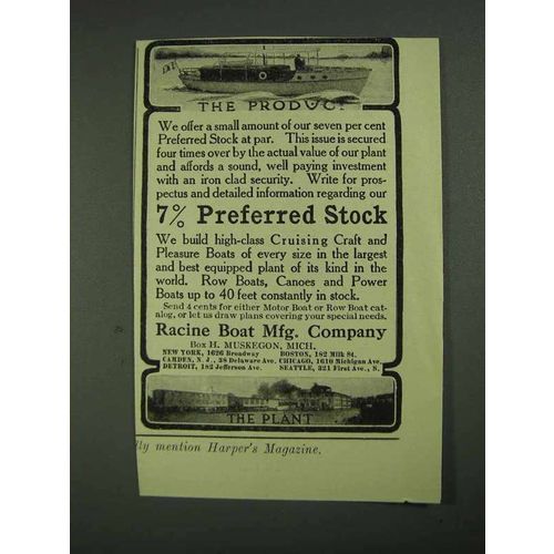 1908 Racine Boat Ad - The Product