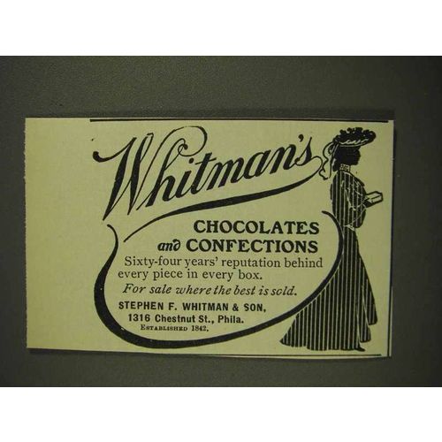 1906 Whitman's Chocolates and Confections Ad