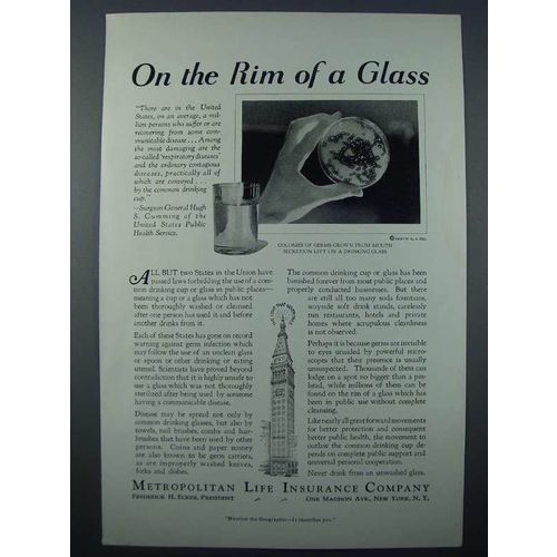 1931 Metropolitan Life Insurance Ad - Rim of a Glass