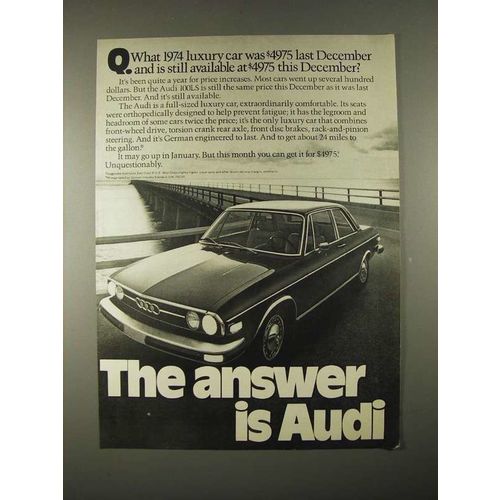 1974 Audi 100LS Car Ad - Was $4975, Still Available