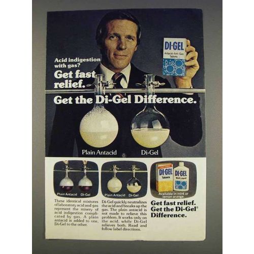 1977 Di-Gel Antacid Ad - Acid Indigestion with Gas?