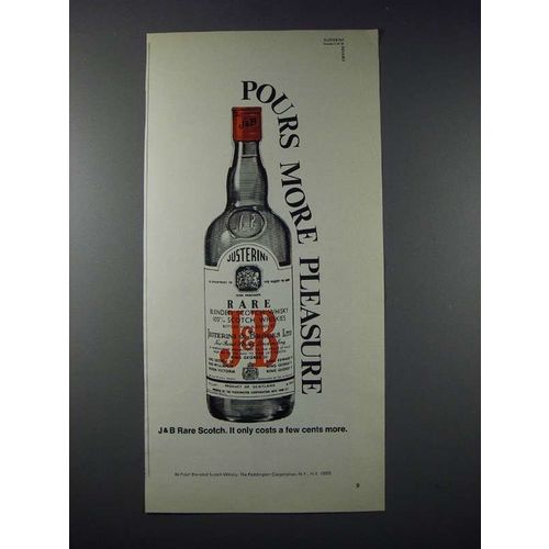 1977 J&B Scotch Ad - Pours More Pleasure