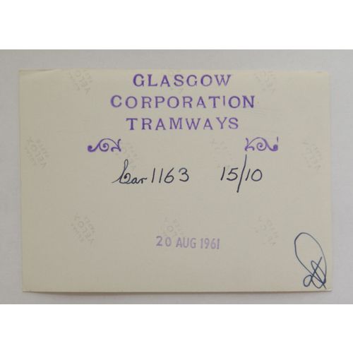 Photo Glasgow Tram no.1163 in 1961