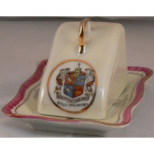 Mini Crested Tourist Ware Cheese Dish Ramsgate Town Arms