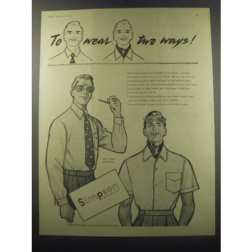 1955 Simpson Men's Shirts Ad - To wear two ways