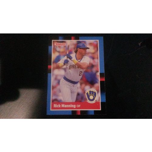 1988 Donruss Card # 486 Rick Manning Excellent (5) Milwaukee Brewers