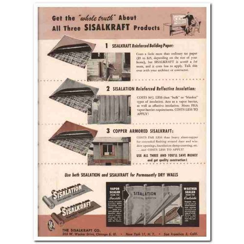Sisalkraft Company 1951 Vintage Catalog Insulation Reinforced Building