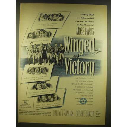 1945 Winged Victory Movie Ad - nothing like it ever before on land ..on sea