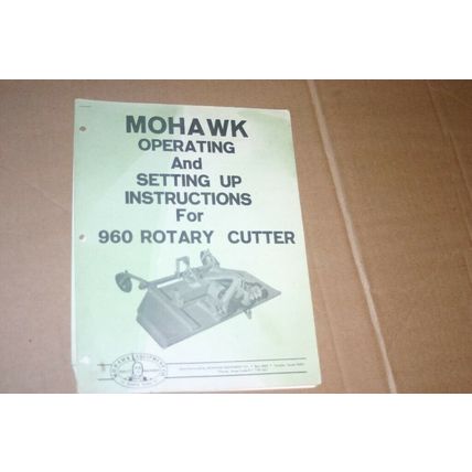 Mohawk 960 Rotary Cutter Owners Operators Manual