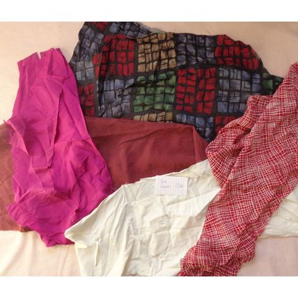 S24 100% Silk Scrap Fabric Lot Material Reclaimed clothing over 3 oz Crafting