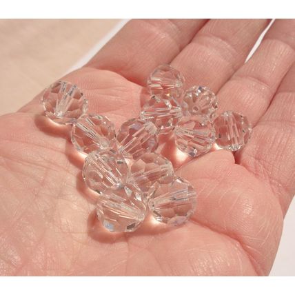 10 Czech Faceted 12mm Clear Crystal Glass Beads Preciosa Art451 19 602 bd064