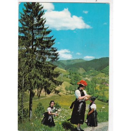 Schwarzwald Gutacher Trachten Germany Postcard 1966 used VGC