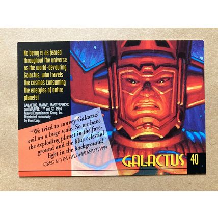 Marvel Masterpieces 1994 Base trading Card # 40 Galactus (B) Fleer