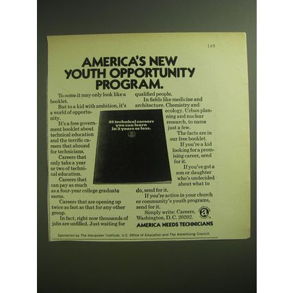 1974 Careers Program Ad - America's New Youth Opportunity Program