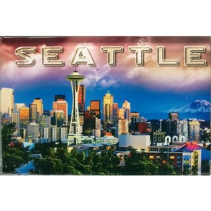 Seattle Washington Skyline Glass Fridge Magnet