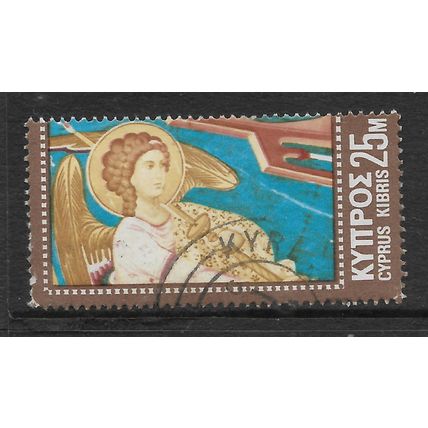 CYPRUS 1970 CHRISTMAS 25M ARCHANGEL FACING RIGHT SG 354 FINE USED#2