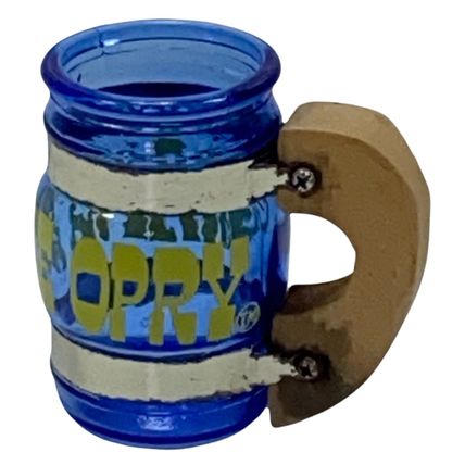 Grand Ole Opry Shot Glass Toothpick Holder Wooden Handle Blue Used