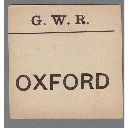 GREAT WESTERN RAILWAY LUGGAGE LABEL - OXFORD (Caps)
