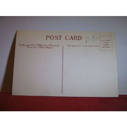 UMBRELLA COURTSHIP, ROMANCE unused antique postcard by J Welch. #