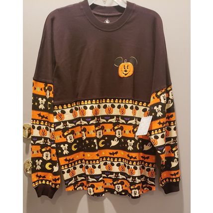 DISNEY HALLOWEEN GLOW IN DARK BOO SPIRIT JERSEY SHIRT~NEW~ADULT LONG SLEEVE MED
