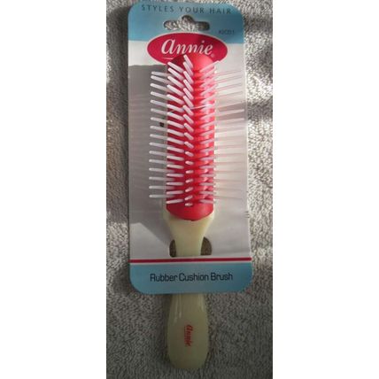Annie Flare Rubber Cushion Base Hair Brush Stiff Plastic Bristles Denman Wig