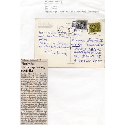 William Brosig German Biologist Scientist Hand Signed Autograph