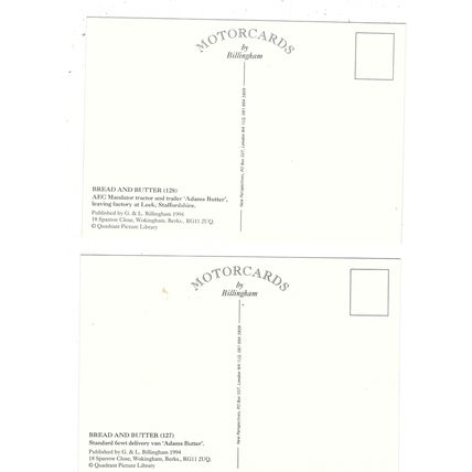 2 POSTCARD S ADAMS BUTTER VEHICLES