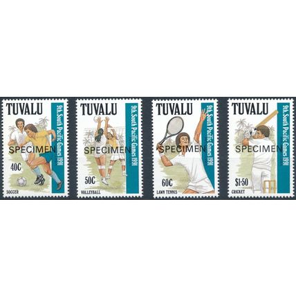 9th South Pacific Games optd Specimen - Tuvalu 1991 - MNH - SG 609/12s