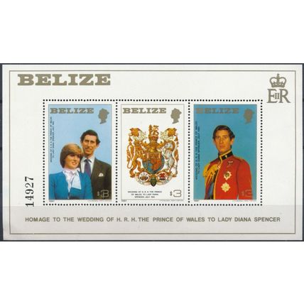 Royal Wedding: Minisheet - Belize 1981 - NM NH - SGMS620