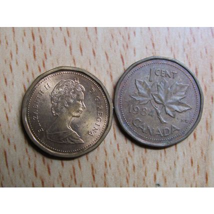 1984 Queen Elizabeth 1 Cent Canada Coin