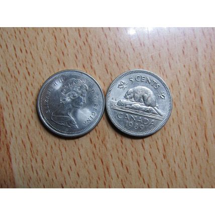 1989 Queen Elizabeth ll 5 Cents Canada Coin
