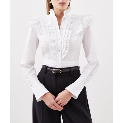 KAREN MILLEN Long Sleeved Pleated Ruffle Shirt BNWT (RARE & COLLECTABLE)