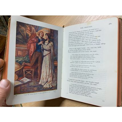 c1907 THE POETICAL WORKS OF ALFRED LORD TENNYSON ILLUSTRATED LEATHER BOOK (P5)