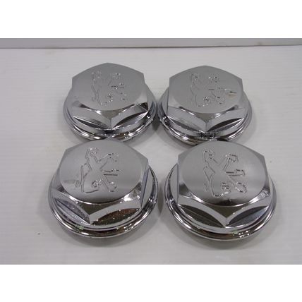 Peugeot Chrome Wheel Center Caps Hex Nut Style Set of 4 OEM