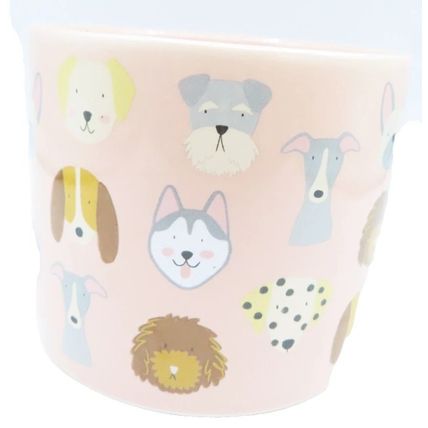 Cartoon Dogs Mug Ceramic Pink Background 8 CM Gift Dishwasher & Microwave Safe