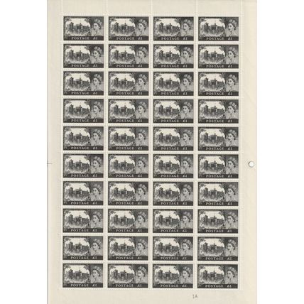 GB QEII 1967-69, SG759-762, SG595K. 5x Complete Castle sheets.